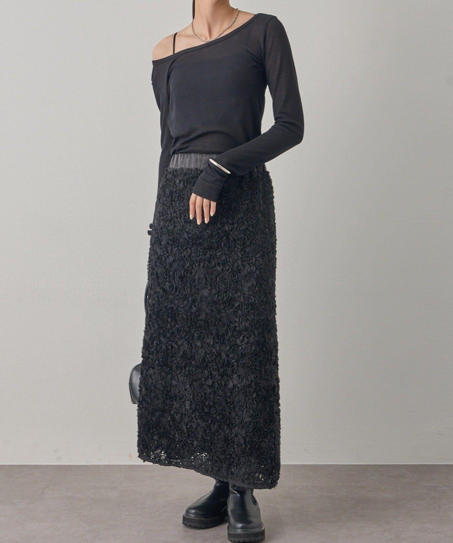 花卉圖案高腰傘裙