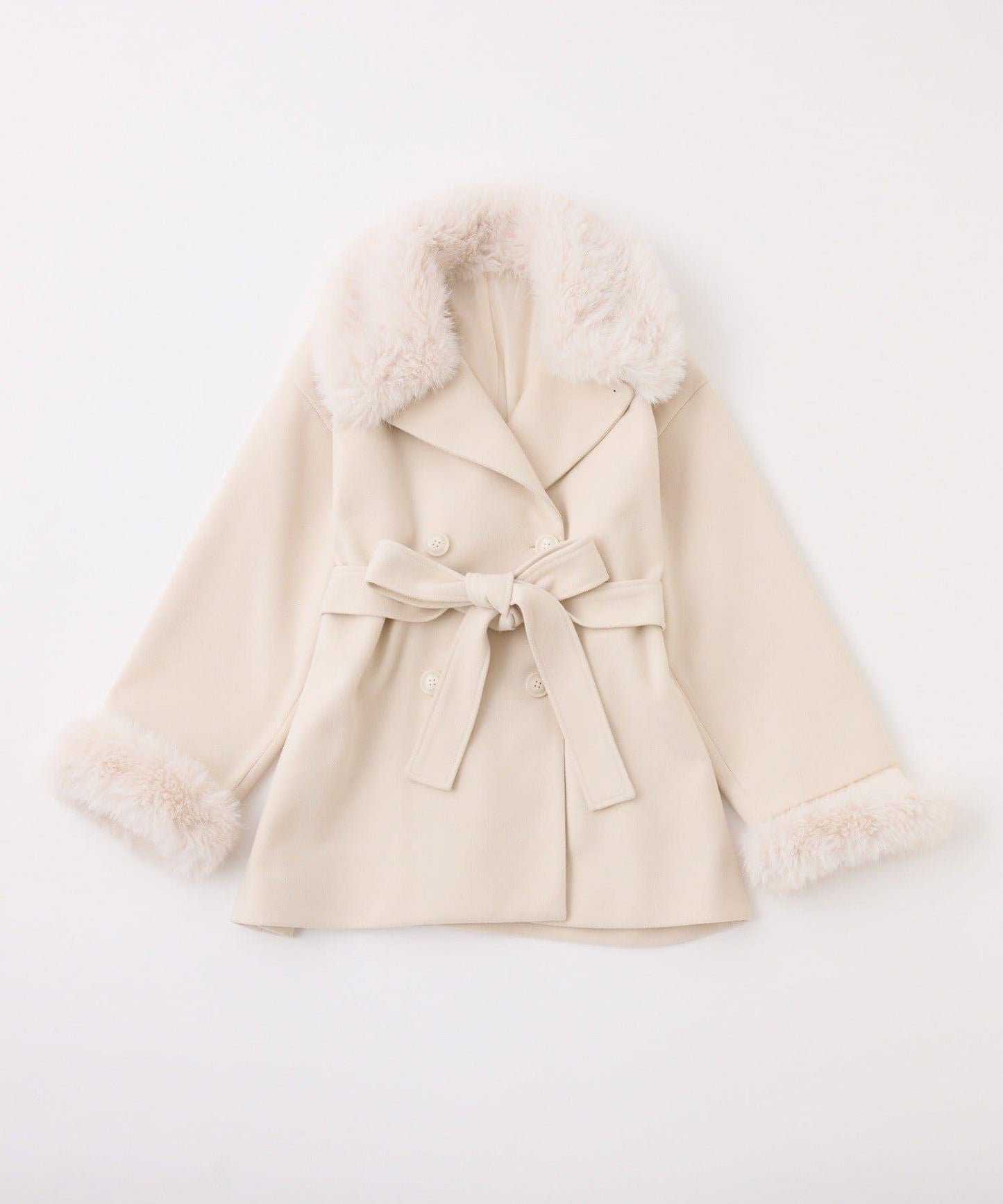 3WAY領袖毛絨中長大衣