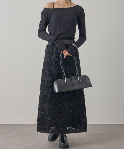 花卉圖案高腰傘裙