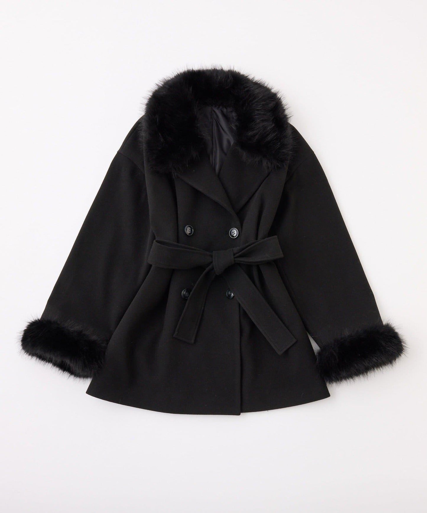 3WAY領袖毛絨中長大衣