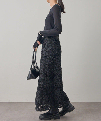 花卉圖案高腰傘裙