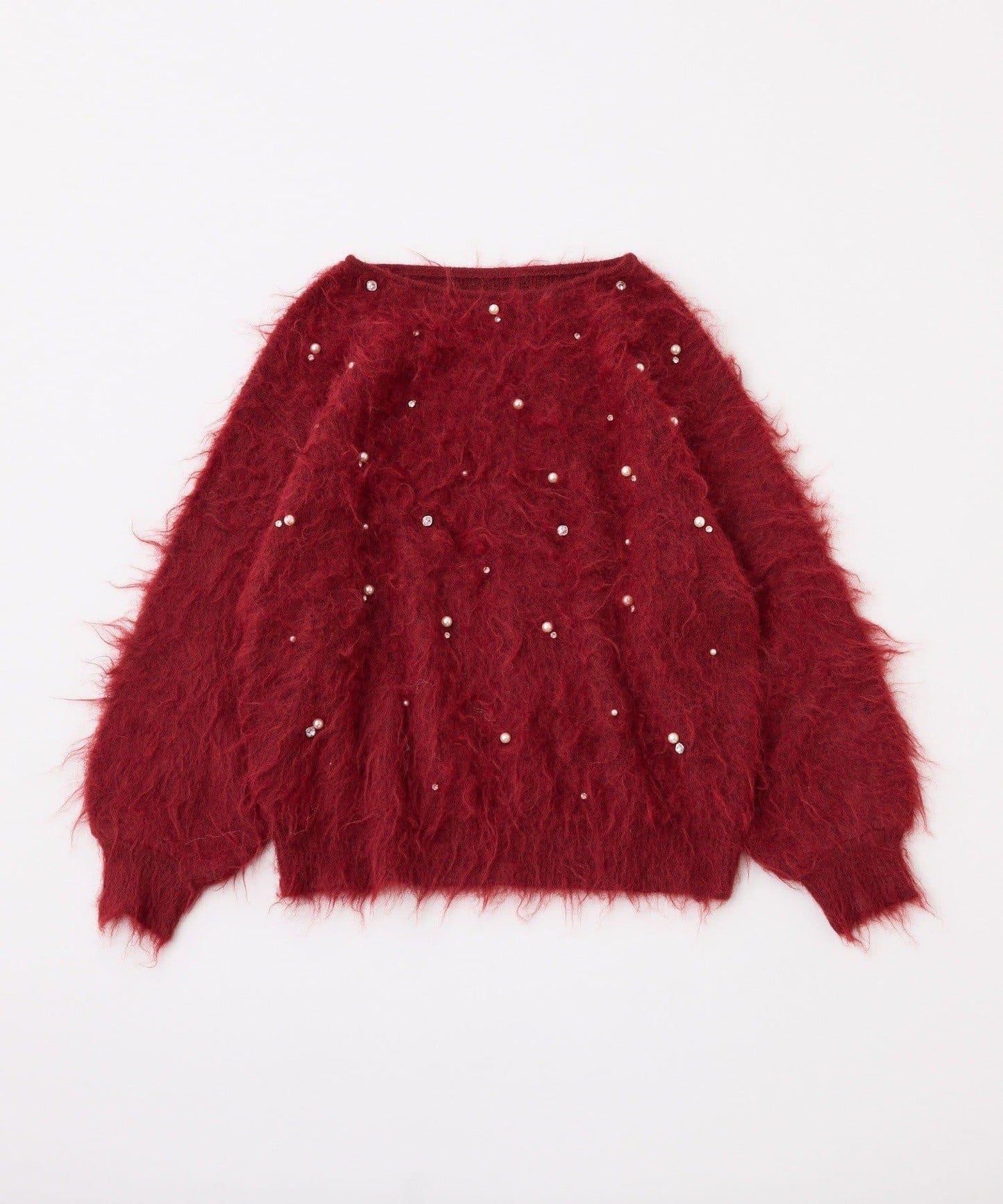 珠飾長毛針織衫