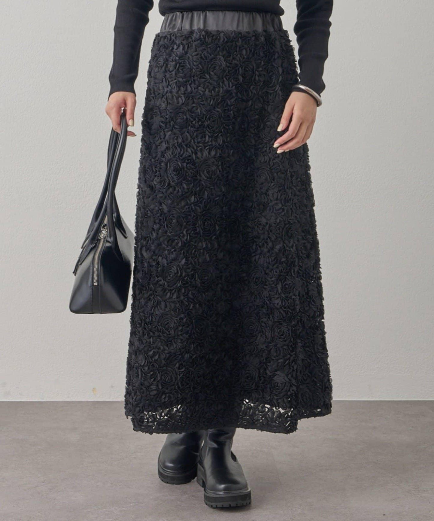 花卉圖案高腰傘裙