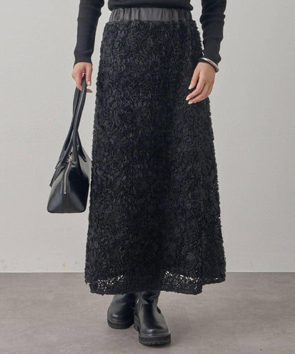 花卉圖案高腰傘裙