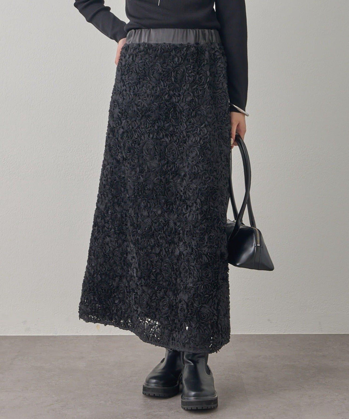 花卉圖案高腰傘裙