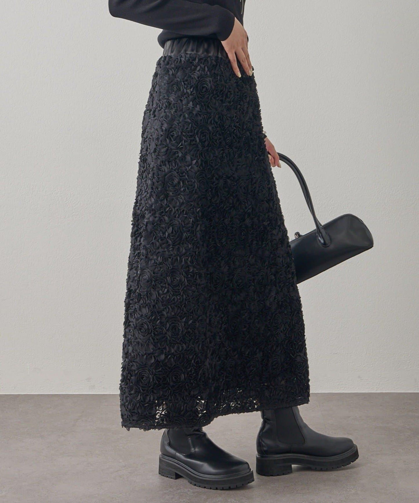 花卉圖案高腰傘裙