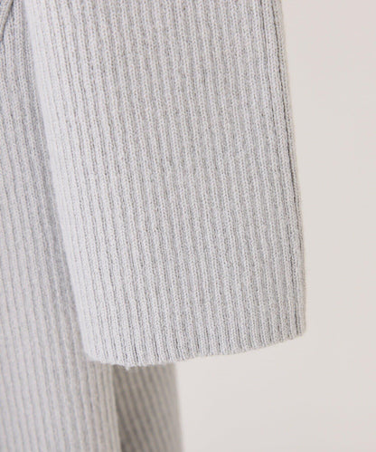 可拆卸蝴蝶結一字肩毛絨針織連衣裙