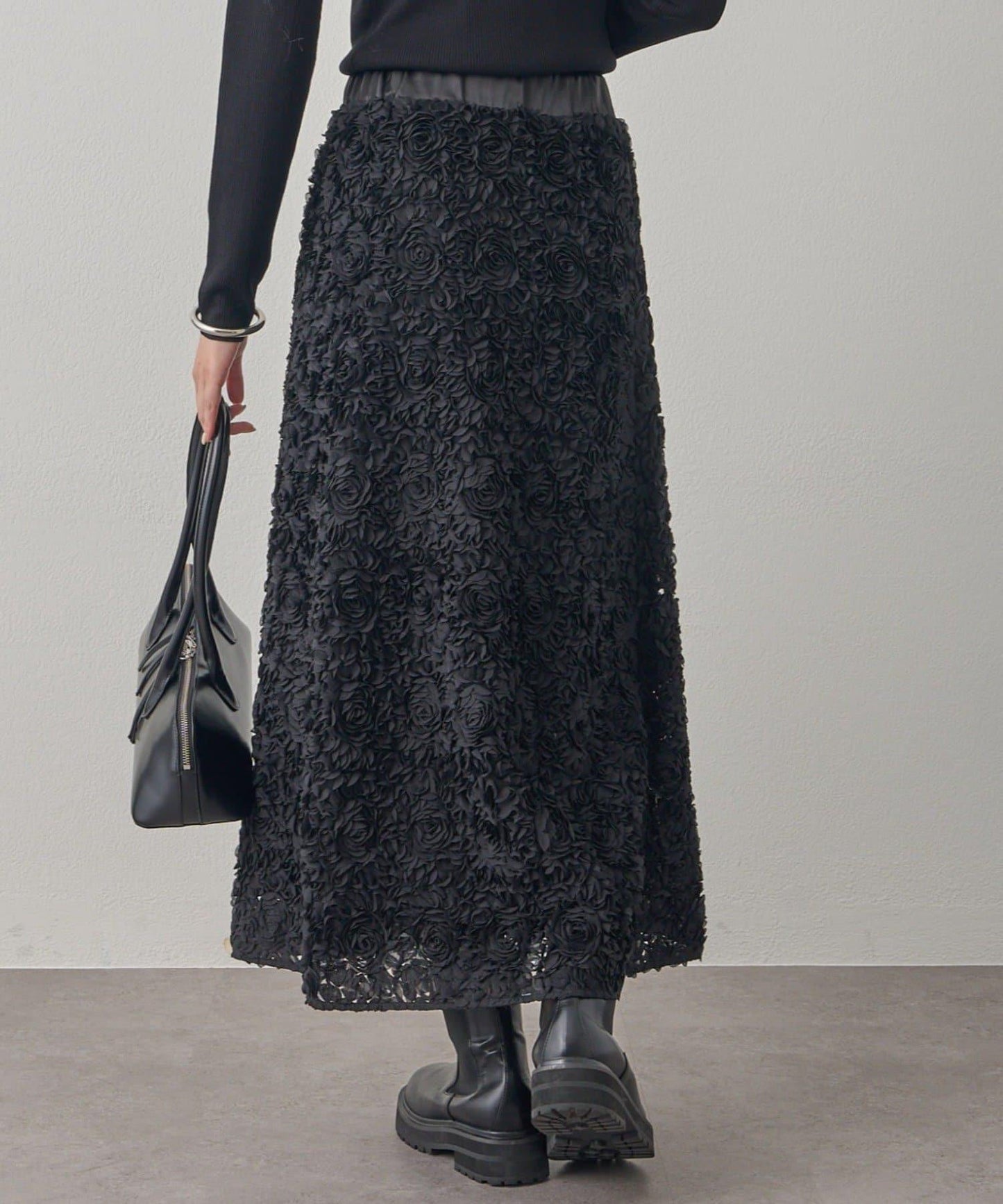 花卉圖案高腰傘裙