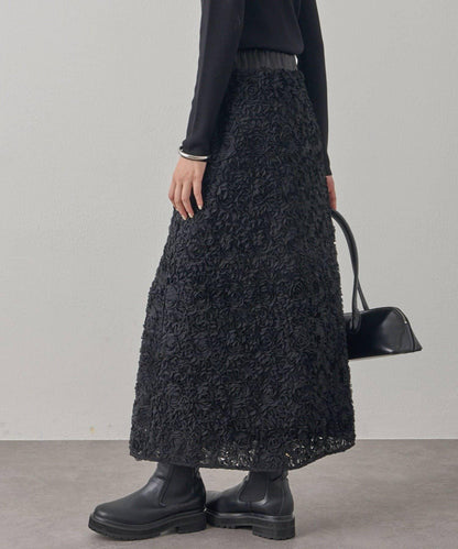 花卉圖案高腰傘裙