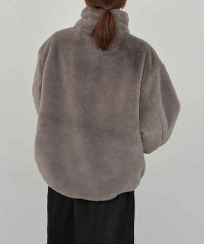 雙拉鍊毛絨大衣