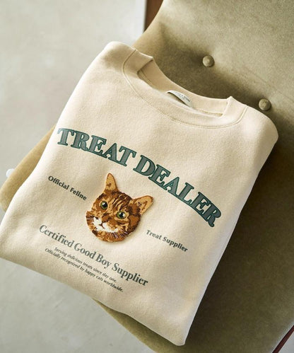 毛圈繡狗狗&貓咪衛衣套頭衫