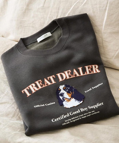 毛圈繡狗狗&貓咪衛衣套頭衫