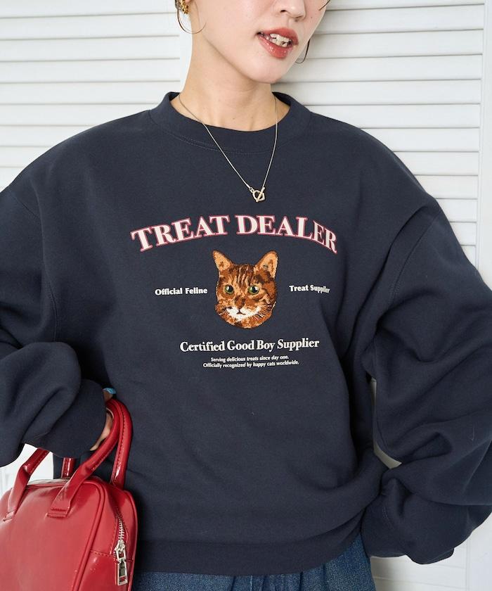 毛圈繡狗狗&貓咪衛衣套頭衫