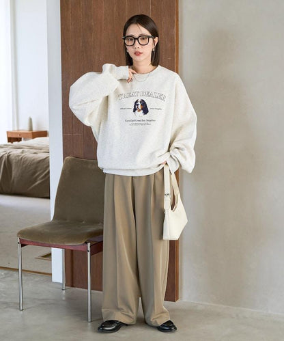 毛圈繡狗狗&貓咪衛衣套頭衫