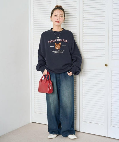 毛圈繡狗狗&貓咪衛衣套頭衫