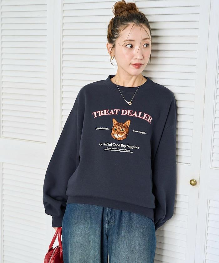 毛圈繡狗狗&貓咪衛衣套頭衫