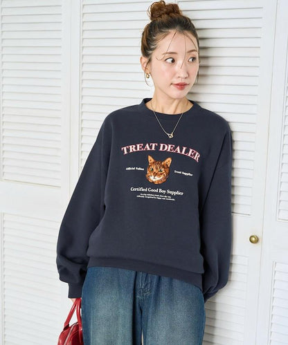 毛圈繡狗狗&貓咪衛衣套頭衫