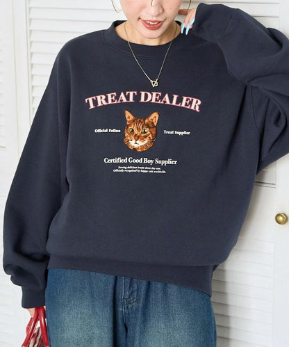 毛圈繡狗狗&貓咪衛衣套頭衫