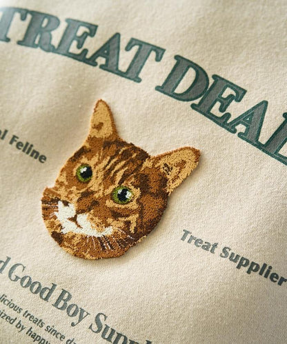 毛圈繡狗狗&貓咪衛衣套頭衫