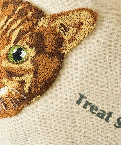 毛圈繡狗狗&貓咪衛衣套頭衫