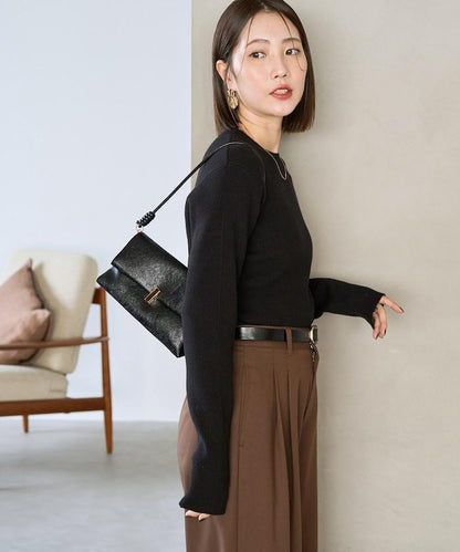 吸溼發熱羅紋圓領針織套頭衫