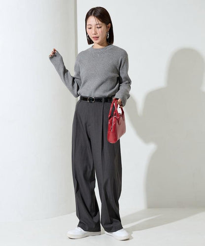 吸溼發熱羅紋圓領針織套頭衫