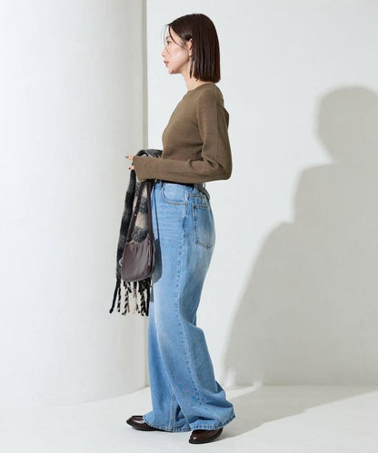 吸溼發熱羅紋圓領針織套頭衫