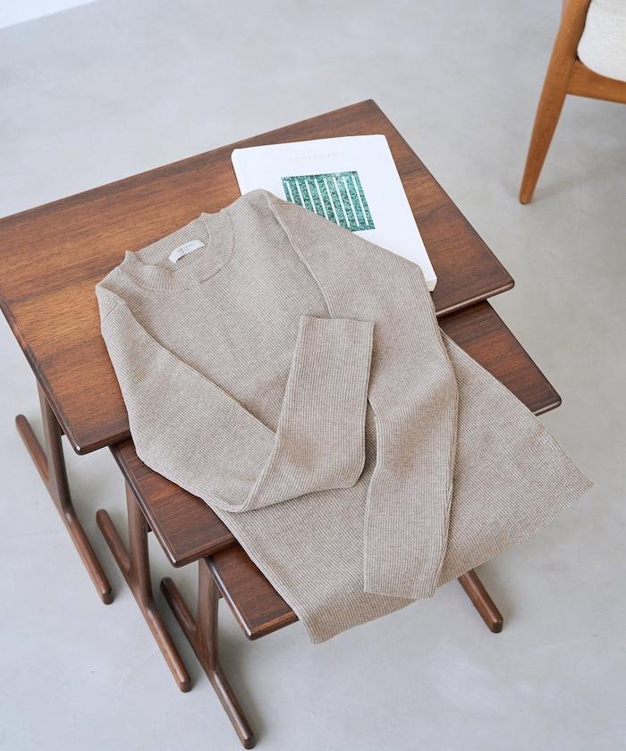 吸溼發熱羅紋圓領針織套頭衫