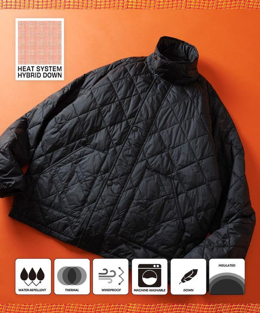 HEAT SYSTEM HYBRID DOWN 寬鬆版輕薄羽絨夾克