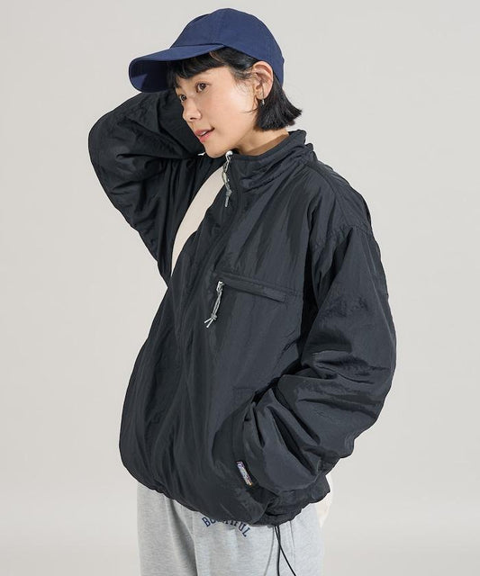 拼色可雙面穿羊羔絨夾克