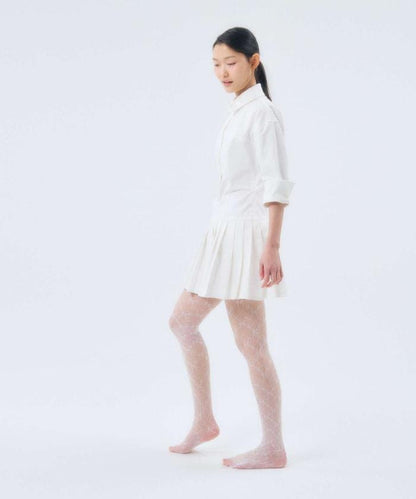 花卉提花蕾絲襪