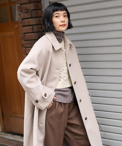 ＜有小個子尺碼＞羊毛長款大衣