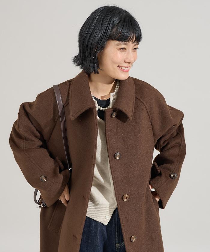 ＜有小個子尺碼＞羊毛長款大衣