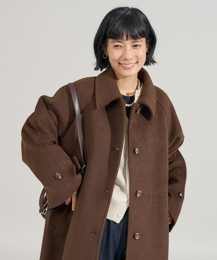 ＜有小個子尺碼＞羊毛長款大衣