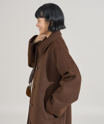 ＜有小個子尺碼＞羊毛長款大衣