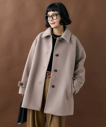 海狸毛中長款大衣/夾克大衣