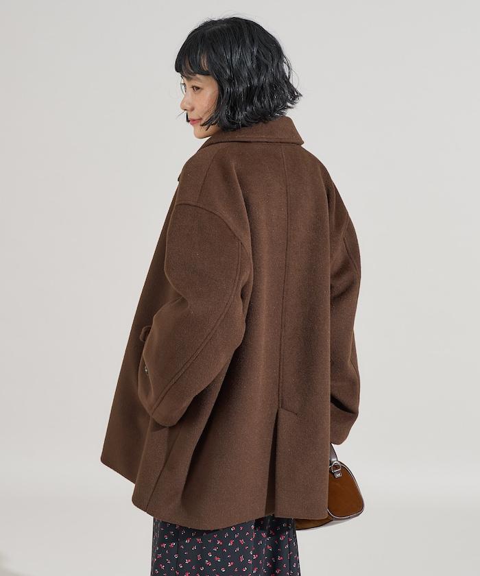 海狸毛中長款大衣/夾克大衣