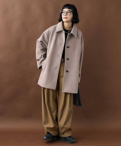 海狸毛中長款大衣/夾克大衣