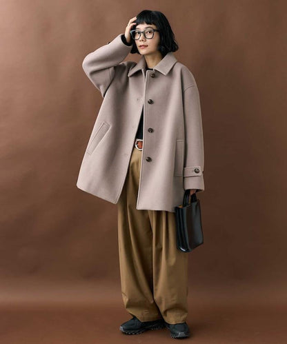 海狸毛中長款大衣/夾克大衣