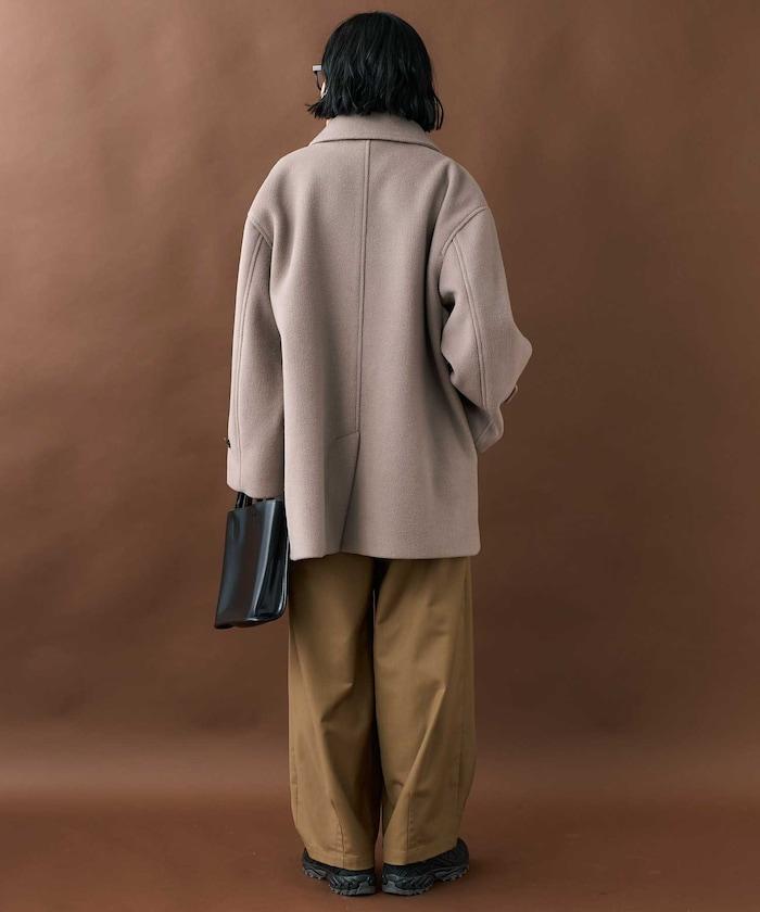 海狸毛中長款大衣/夾克大衣