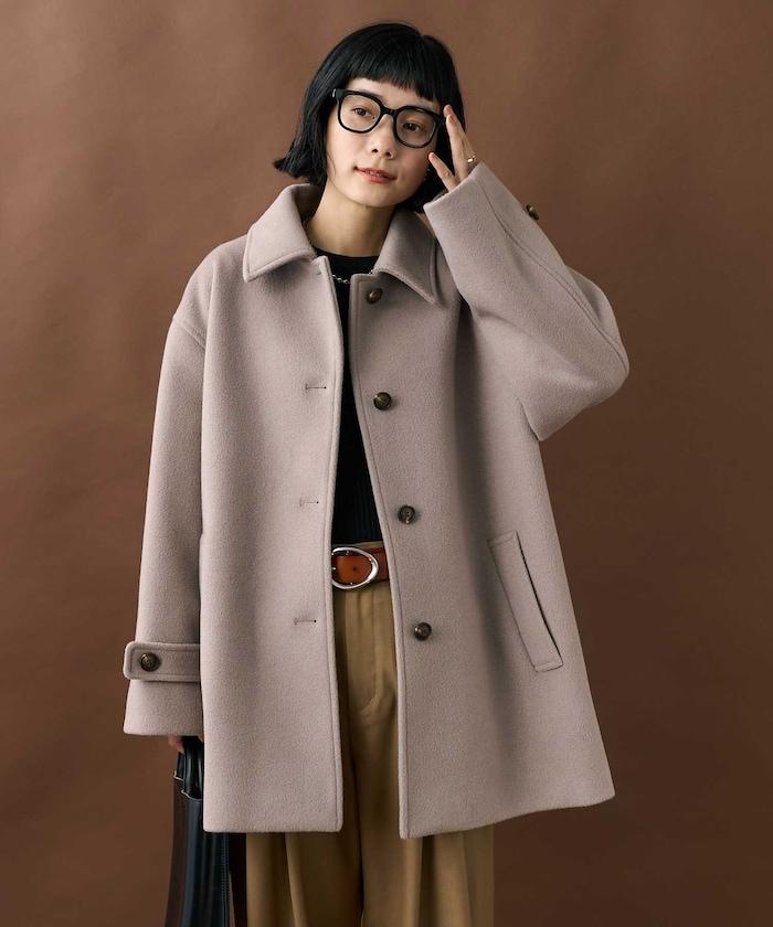 海狸毛中長款大衣/夾克大衣