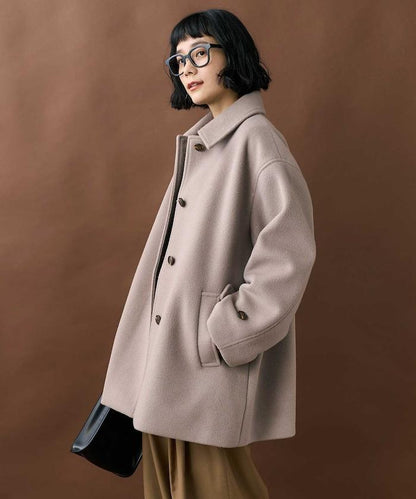 海狸毛中長款大衣/夾克大衣