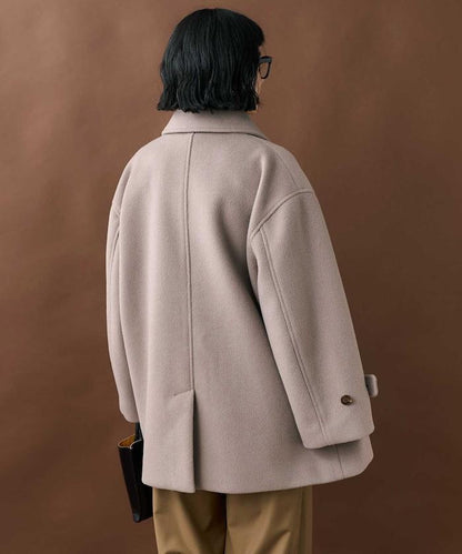 海狸毛中長款大衣/夾克大衣