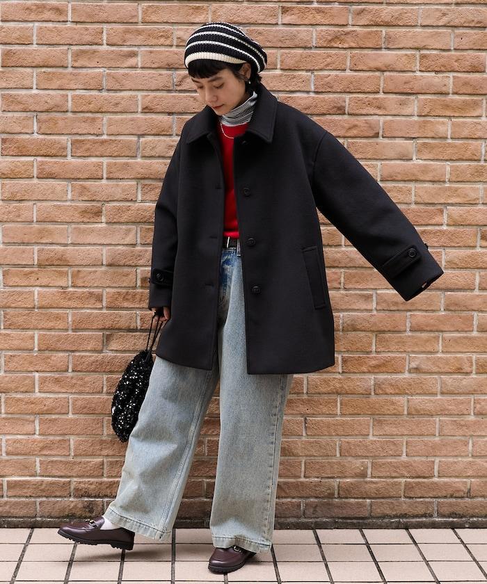 海狸毛中長款大衣/夾克大衣