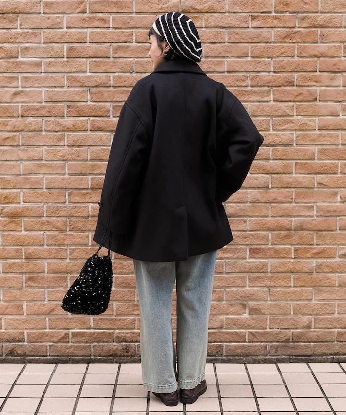 海狸毛中長款大衣/夾克大衣