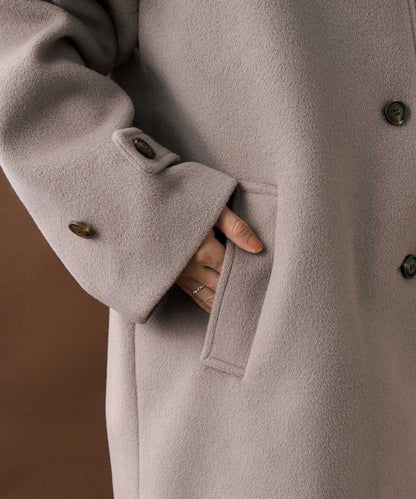 海狸毛中長款大衣/夾克大衣