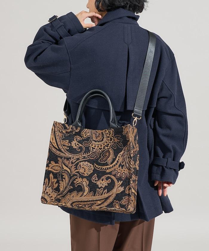 2WAY佩斯利提花托特包