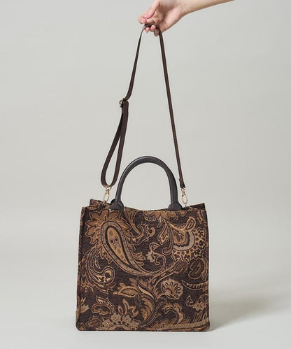 2WAY佩斯利提花托特包
