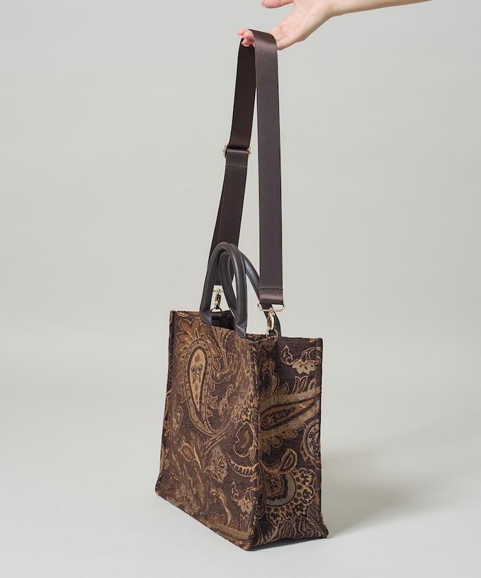 2WAY佩斯利提花托特包