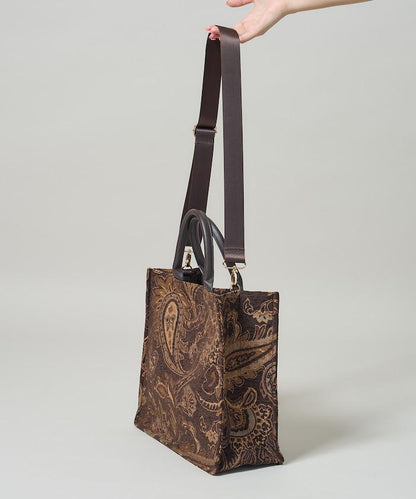 2WAY佩斯利提花托特包